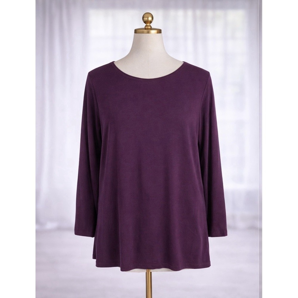 Ralph Lauren LRL Burgundy Boatneck Wool Blend Popover Tunic‎ Top Women's Size 2X